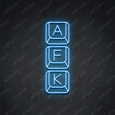 'Away From Keyboard' Neon Sign 45cm (1.5ft) / Ice Blue / LED by Neon Icons